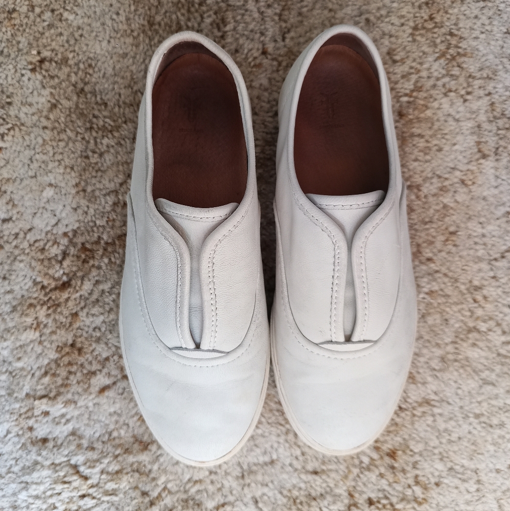 Frye Slip-on Leather Sneakers | sz 6, white
